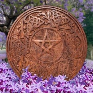 Wooden Pentacle Altar Tile